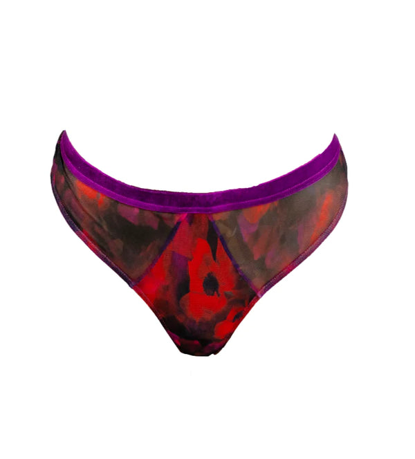 The Poppy Printed Tulle Thong
