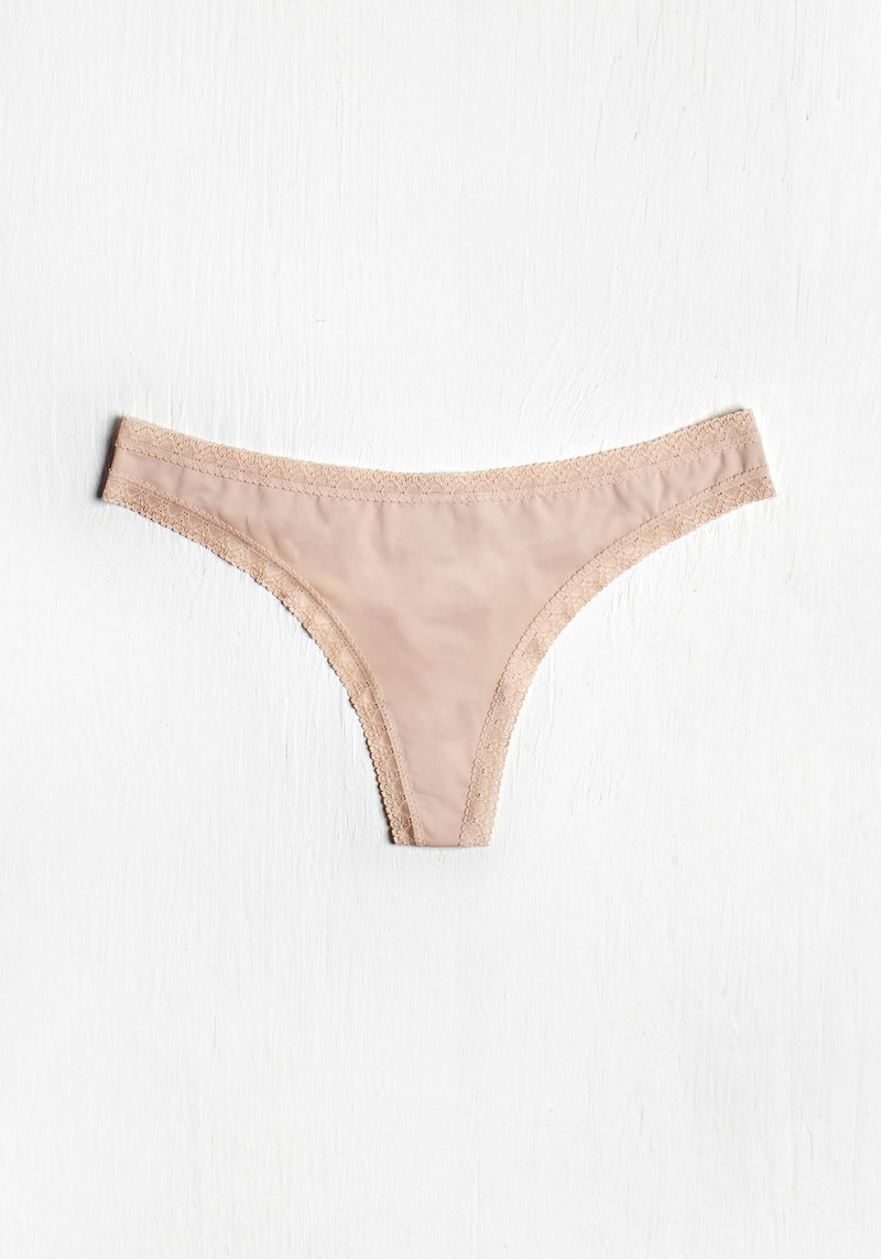 Micro Lace Trim Thong